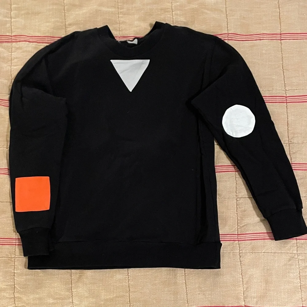 Correll Correll black sweatshirt with geometric shapes, made in USA, size small - Picture 1 of 6